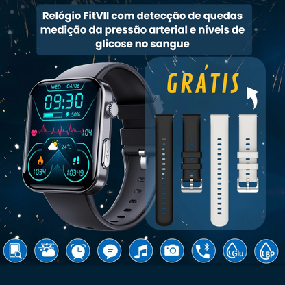 (Super Promoção) PulseMax™ Relógio Inteligente Medidor de Glicose, Frequência Cardíaca, Funções Telefónicas