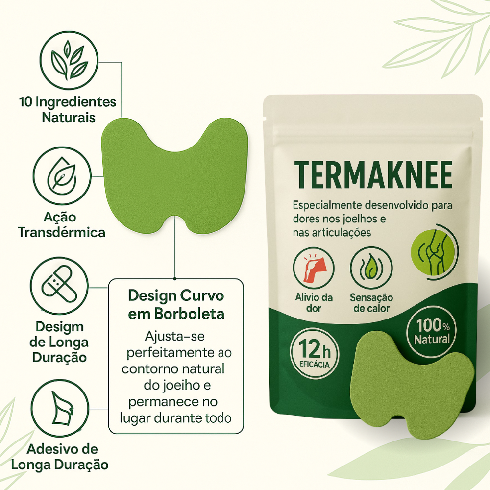 TERMAKNEE™ - ADESIVOS TERAPÊUTICOS PARA O ALÍVIO DAS DORES NOS JOELHOS E ARTICULAÇÕES